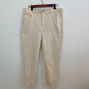 Ann Taylor Ivory Sculpting High-Rise Skinny Jeans cotton / spandex 14